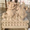 石雕貔貅一对晚霞红麒麟汉白玉神兽公司家用镇宅招财门口摆件