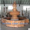 厂家直销石雕大型喷泉现代风格晚霞红三层叠水喷泉广场景观摆件