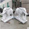 厂家供应石雕仿真动物小象汉白玉招财纳福辟邪象广场景观工艺摆件