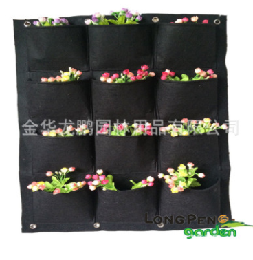12个口袋毛毡布种植袋，花园种植挂袋.美植袋