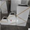 创意玻璃钢矩形组合花盆 商场玻璃钢白色矩形条纹花盆组合摆件