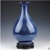 景德镇陶瓷创意窑变艺术蓝色玉壶春花瓶 现代时尚工艺品家居摆设