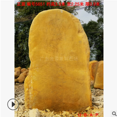3.1米高园林黄蜡石种类价格 标志石路口导向石 编号3335