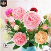 厂家批发 欧式3头洋牡丹仿真 西洋玫瑰婚庆装饰假花仿真花