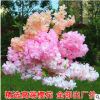 厂家批发 3叉樱花仿真花 红色带叶拱门路引婚庆居家假花拍摄装饰