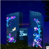 美陈商场LED牡丹灯画外墙圣诞节圣诞树造型幕墙灯饰画新显锐厂家