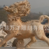 晚霞红石雕麒麟祥瑞雕刻石雕貔貅曲阳厂家定做价格优惠