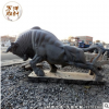 供应黑色石雕牛墨晶石十二生肖动物牛开荒牛雕塑厂家直销