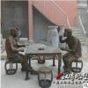玻璃钢铸铜雕塑户外景观公园商业街雕塑民俗小品吃火锅人物雕塑