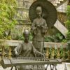 玻璃钢铸铜弹古筝人物雕塑音乐雕塑户外园林景观雕塑音乐主题雕塑