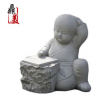 园林景观雕塑 下棋思考小和尚 场景石雕小品雕塑 厂家订做