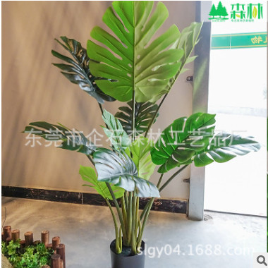 批发装饰摆件仿真龟背盆栽 65cm龟背树 北欧创意家居盆景龟背植物