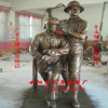 玻璃钢仿铜雕塑消防员雕塑消防人物雕塑曲阳雕塑厂家