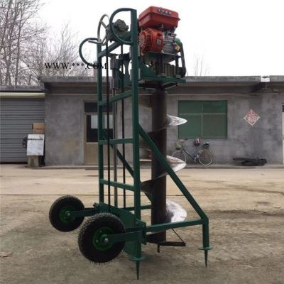 山西植树用手持挖坑机  陕西栽树挖坑机 汽油支架式挖坑机富兴