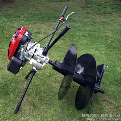 能在四轮后面带挖坑机 启航四轮拖拉机挖坑机 手提挖坑机