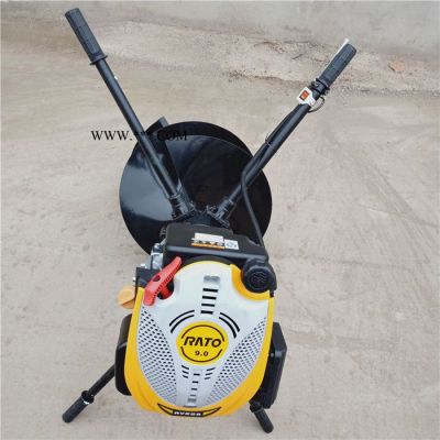 手摇操作挖坑机 汽油四冲程打洞机 轻便式脚踩钻眼机价格