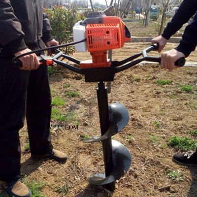 启航手提式汽油挖坑机 立柱打桩机厂家大马力螺旋钻地打孔机