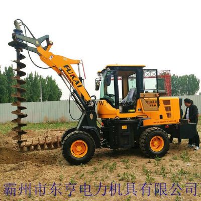 铲车打坑机 植树挖坑机 水泥电线杆挖坑机 装载机电杆挖坑机价格  **4102发动机的 铲车电杆打坑机 东亨电力