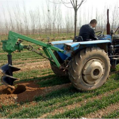 加长钻头手推挖坑机 启航订做电线杆打眼机 四轮带钻眼埋桩机