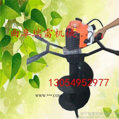 路栏立柱挖坑机 瑞雷牌拖拉机栽树打坑机加厚叶片挖坑机家用植树挖坑机便携式树苗打坑机