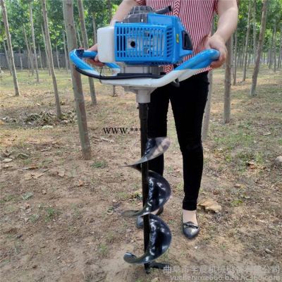 桃树用挖坑机  手提式汽油打孔机 宇晨种树挖窝打洞机