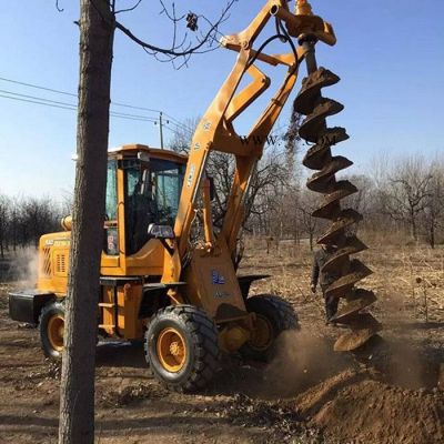 【刻发】植树挖坑机 电线杆打孔机 电力杆钻孔机 装载机改装钻坑机