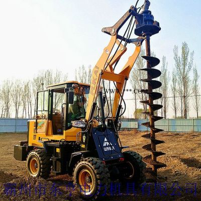 电线杆打坑机 东亨电力铲车打坑机价格 **4102发动机铲车挖坑机