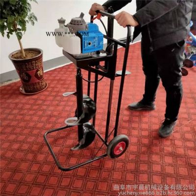 宇晨手提式汽油植树挖坑机 大棚立柱手提式地钻机 打孔机