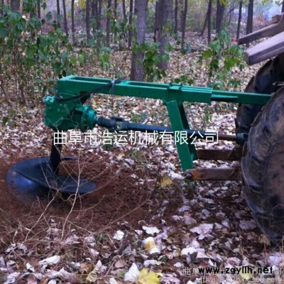 园林枣树石榴树种植挖坑机 绿化苗木种植地钻机 拖拉机牵引刨穴机