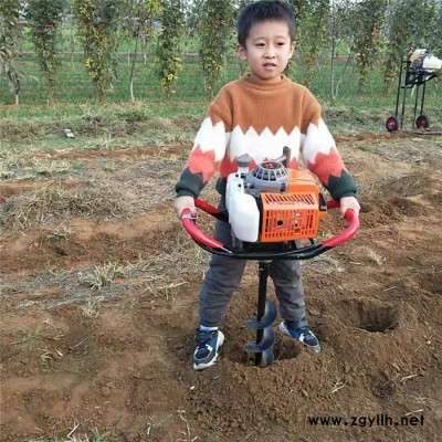 绿化苗木打孔机  启航手提地钻机 安徽埋桩打坑机