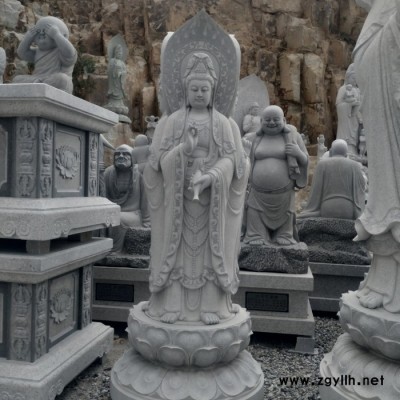 石雕人像制作  石雕佛像 石雕三面观音 寺庙佛像专业厂家 石雕人物加工厂 石雕弥勒佛