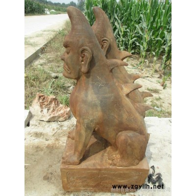 **石雕独角兽 仿古神兽 石雕神兽 盛达石雕 仿古独角兽 镇宅神兽 仿古动物石雕 仿古动物雕 仿古镇宅石雕 避邪石雕