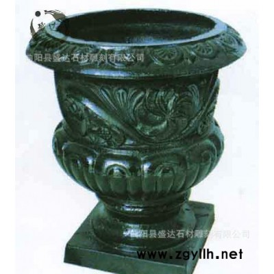 定做 仿古石雕 花盆 石雕鱼缸现场施工仿古做旧