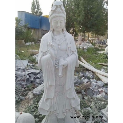 供应  石雕观音佛像 汉白玉石雕观音像 石雕送子观音 曲阳石雕佛像