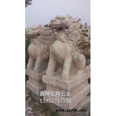 嘉祥文朔石雕厂直销石雕麒麟石刻麒麟石头麒麟雕刻  厂家麒麟石雕青石石雕动物雕刻