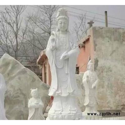 石雕观音佛像 汉白玉石雕观音像 石雕送子观音