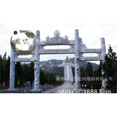 专业 芝麻白牌坊 简约式牌坊 精工石雕建筑 **石雕