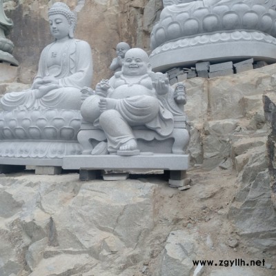 定制寺庙佛像 石雕弥勒佛仿古石雕佛像 一件起订  石雕弥勒佛 寺庙供奉大型石雕佛像