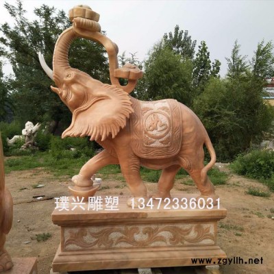 璞兴雕塑 石雕大象汉白玉大象招财象石雕大象厂家