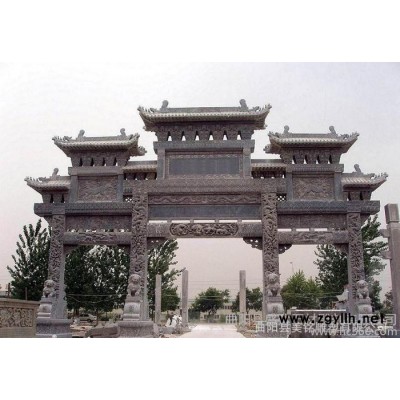 曲阳大型青石雕牌楼 汉白玉石雕牌楼 雕花牌楼 曲阳石雕牌楼