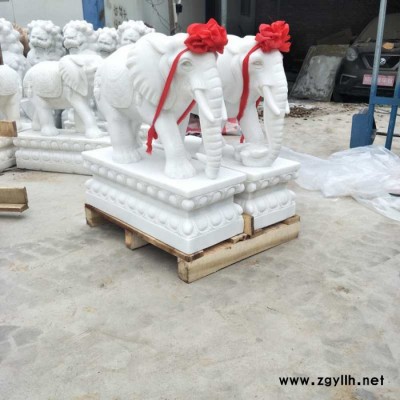 曲阳正普园林 石雕大象  石雕汉白玉大象  石雕晚霞红大象  **