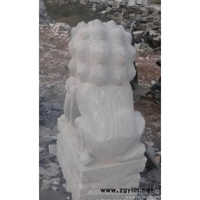 石雕狮子   汉白玉大理石狮子一对  **石狮摆件  曲阳石雕 可定