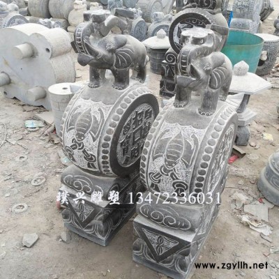 璞兴雕塑 石雕门墩 石雕做旧门墩抱鼓石 抱鼓石小象 石雕门墩小象 **门墩小象石雕 辟邪镇宅抱鼓石门墩小象