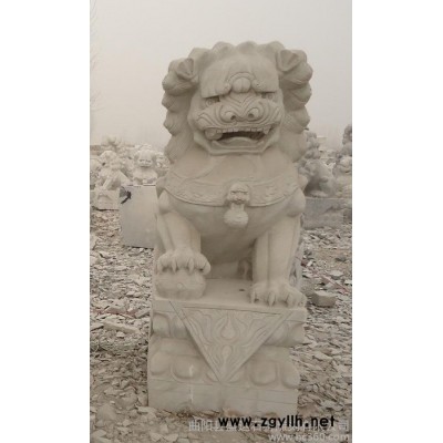 石雕狮子 汉白玉大理石雕刻狮子 镇宅辟邪雕塑 可定做 直销