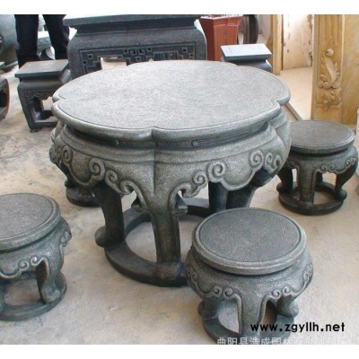 曲阳石雕 大理石仿古石桌石凳 石雕仿古石凳青石