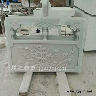 璞兴雕塑 石雕栏板汉白玉栏板石雕护栏河道护栏栏板别墅门口栏板