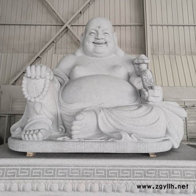 供应花岗岩坐拥百财弥勒佛像石雕 笑口常开汉白玉佛像 石雕弥勒佛