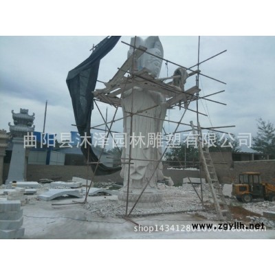 汉白玉石雕观音 大型滴水观音 佛像雕塑   **【可定做】