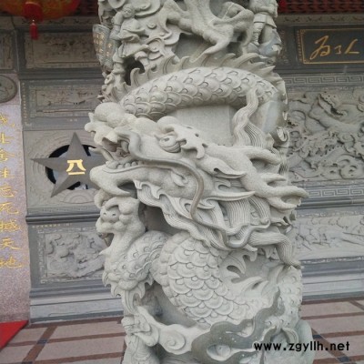 **福建惠安青石石雕龙柱广场寺庙龙柱广场文化柱