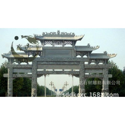 生产 大型青石牌坊 仿古建筑石雕牌坊 青石石雕牌坊